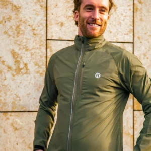 Rogelli CORE - męska wiatroodporna kurtka do biegania khaki - obrazek 7