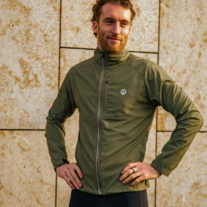 Rogelli CORE - męska wiatroodporna kurtka do biegania khaki - obrazek 8