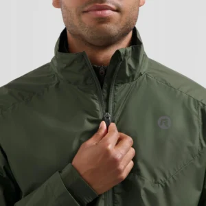 Rogelli ESSENTIAL - męska kurtka do biegania DWR khaki - obrazek 6