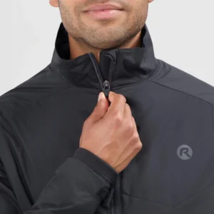 Rogelli ESSENTIAL - męska kurtka do biegania DWR czarna - obrazek 6