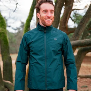 Rogelli ESSENTIAL - męska kurtka do biegania DWR granatowa - obrazek 12