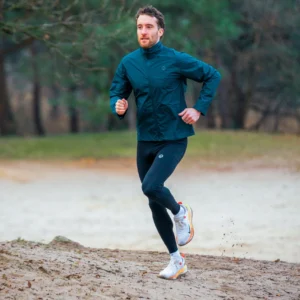 Rogelli ESSENTIAL - męska kurtka do biegania DWR granatowa - obrazek 10