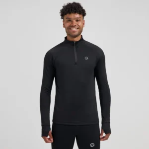 Rogelli ESSENTIAL - męska ocieplana koszulka do biegania z długim rękawem czarna - obrazek 4