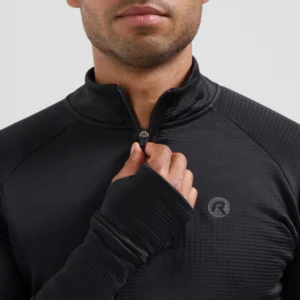 Rogelli ESSENTIAL - męska ocieplana koszulka do biegania z długim rękawem czarna - obrazek 6