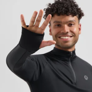 Rogelli ESSENTIAL - męska ocieplana koszulka do biegania z długim rękawem czarna - obrazek 7