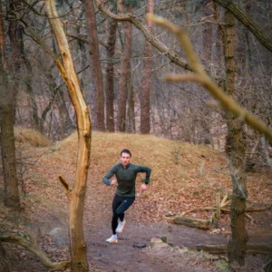 Rogelli ESSENTIAL - męska ocieplana koszulka do biegania z długim rękawem khaki - obrazek 9