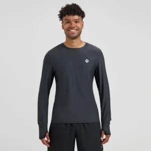 Rogelli ESSENTIAL - męska koszulka do biegania z długim rękawem czarna - obrazek 4