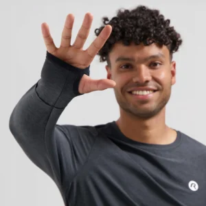 Rogelli ESSENTIAL - męska koszulka do biegania z długim rękawem czarna - obrazek 7