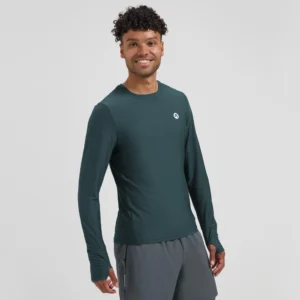 Rogelli ESSENTIAL - męska koszulka do biegania z długim rękawem granatowa - obrazek 4