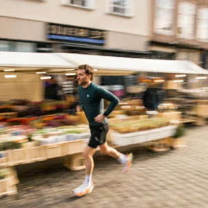 Rogelli ESSENTIAL - męska koszulka do biegania z długim rękawem granatowa - obrazek 9