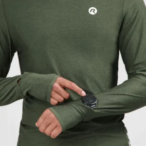 Rogelli ESSENTIAL - męska koszulka do biegania z długim rękawem khaki - obrazek 6