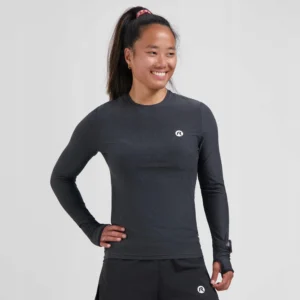 Rogelli ESSENTIAL - damska koszulka do biegania z długim rękawem czarna - obrazek 4