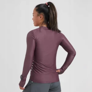 Rogelli ESSENTIAL - damska koszulka do biegania z długim rękawem bordowa - obrazek 4