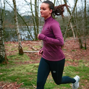 Rogelli ESSENTIAL - damska bluza do biegania bordowa - obrazek 11