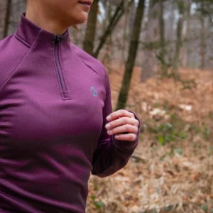 Rogelli ESSENTIAL - damska bluza do biegania bordowa - obrazek 15