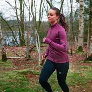 Rogelli ESSENTIAL - damska bluza do biegania bordowa - obrazek 10