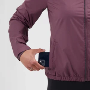 Rogelli ESSENTIAL - damska kurtka do biegania bordowa - obrazek 8