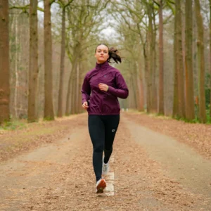 Rogelli ESSENTIAL - damska kurtka do biegania bordowa - obrazek 10