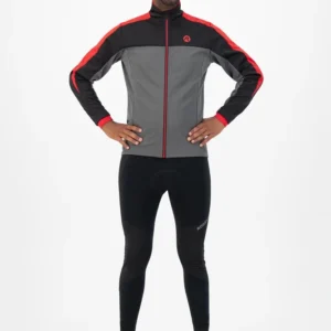 Rogelli FREEZE - męska zimowa kurtka rowerowa czarno-czerwona - obrazek 3