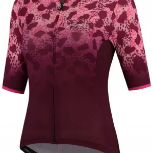 Rogelli ANIMAL - damska koszulka rowerowa z grafiką bordowa - obrazek 1